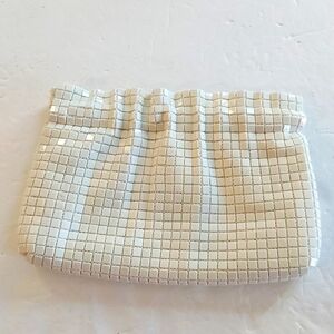 Holiday Fair White pearl tiled Medium Clutch NO strap Minimalist Neutral